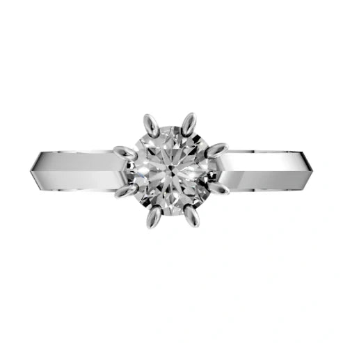 round-14K White Gold