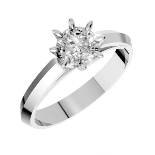 round-14K White Gold