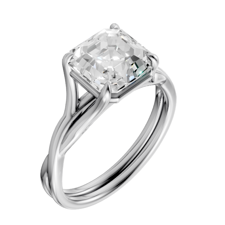 asscher-14k white gold|asscher-18k white gold| asscher-platinum