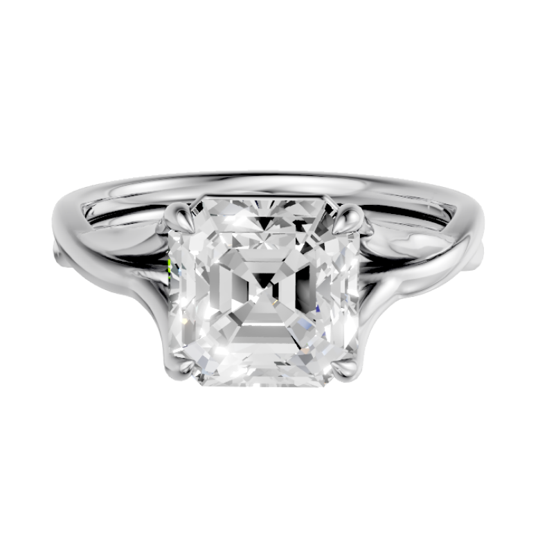 asscher-14k white gold|asscher-18k white gold| asscher-platinum