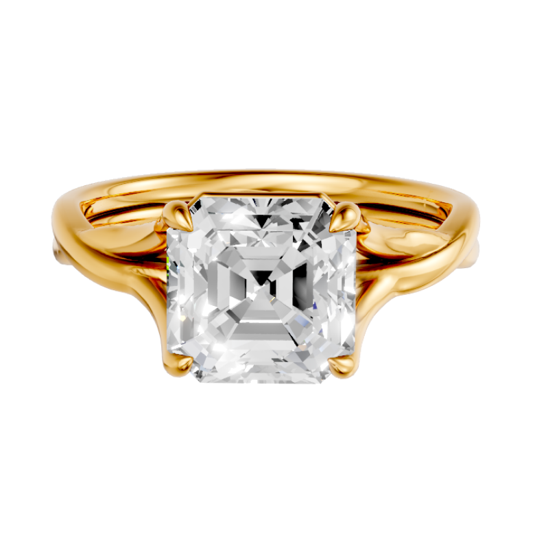 asscher-14k yellow gold|asscher-18k yellow gold
