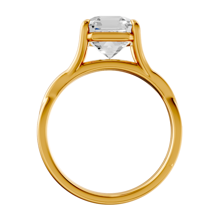 asscher-14k yellow gold|asscher-18k yellow gold