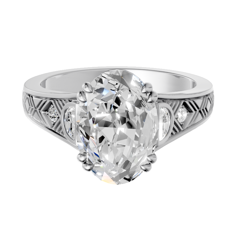 oval-14k white gold|oval-18k white gold| oval-platinum